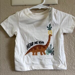 Garanimals White and Brown Dinosaur Tee Short Sleeve